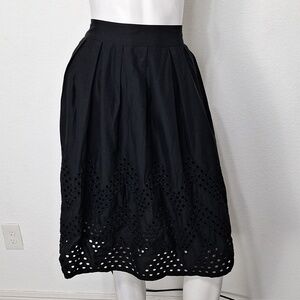Anthropologie Dear Creatures Black Eyelet Boho Whimsigoth A-Line Midi Skirt- XS